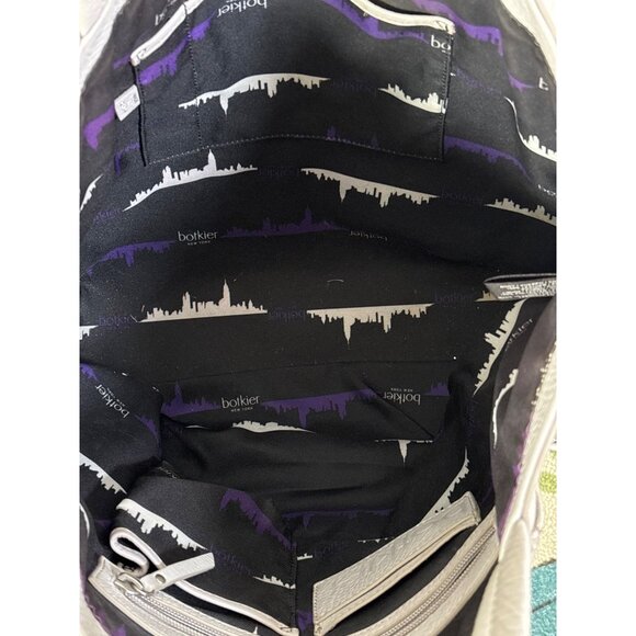 Botkier Soho Pebbled Gray Leather Tote Handbag Large 18" X 13 Carry On - Picture 10 of 12